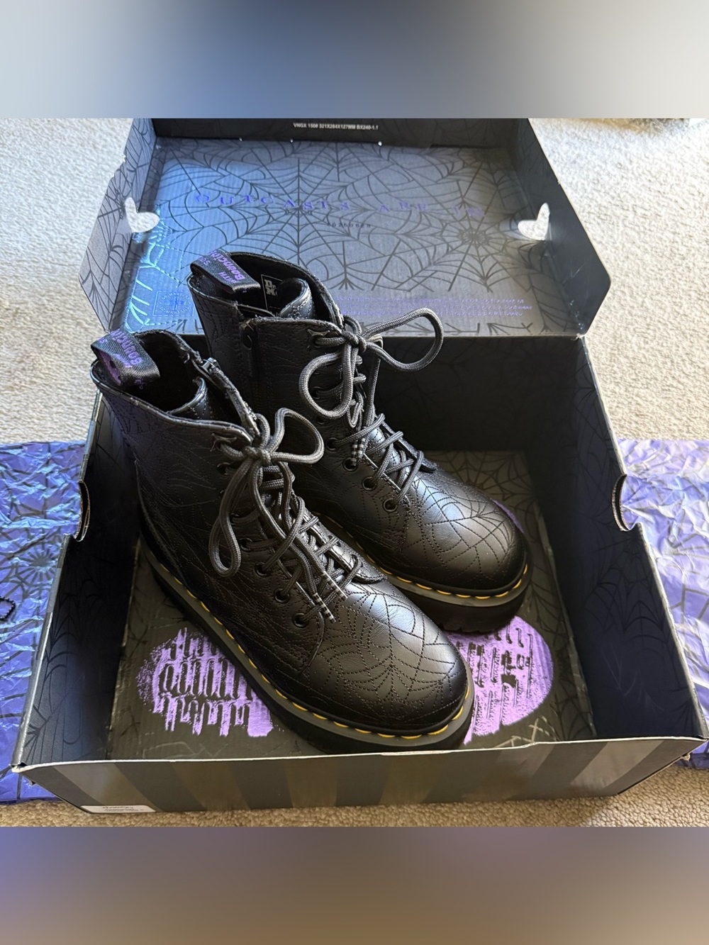 Dr Martens Wednesday Platform Jadon Boots 🕷️🖤 - Picture 5 of 15